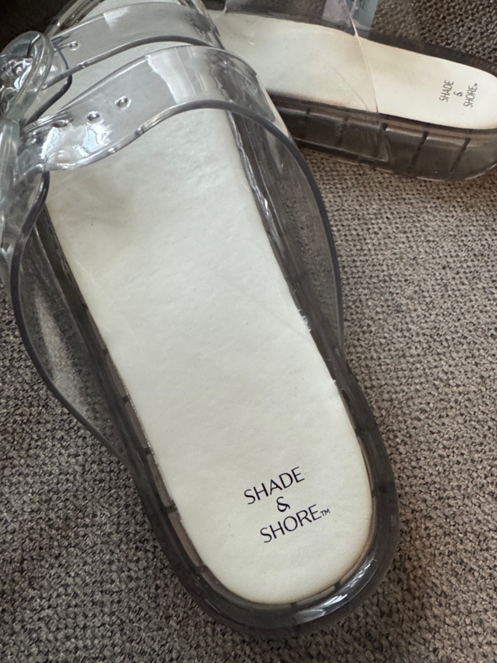 Shade & Shore Clear Double-Buckle Sandals - Picture 4 of 7